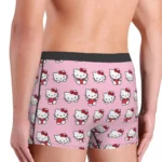 Hello Kitty Pattern Cartoon Boxer Shorts Panties Printed Underwear Quilt Underpants Men Sanrio Comfortable Boxers Briefs 4