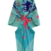 V-neck Bat Sleeve Maxi Pleated Dress 2023 Summer New Women's Elegant Retro Style Print Festival Dresses 5