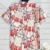 Unisex Men's Cute Cat Print 3D Printing Short Sleeve Hawaiian Shirt | Casual Harajuku Fashion 5
