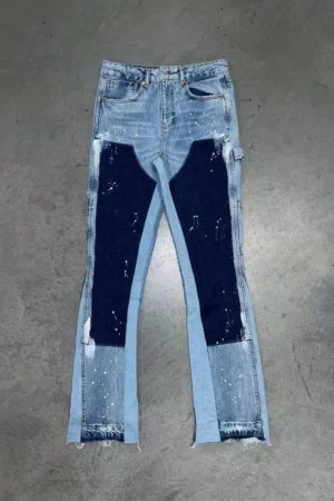 Men's Punk High Street Skinny Jeans | Raw Edge Micro-Trumpet Y2K Biker Rock Style Low-Rise Stretch Floor Length Pants