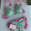 New Women Bikini Backless Rope Triangle Swimsuit Multicolor 2