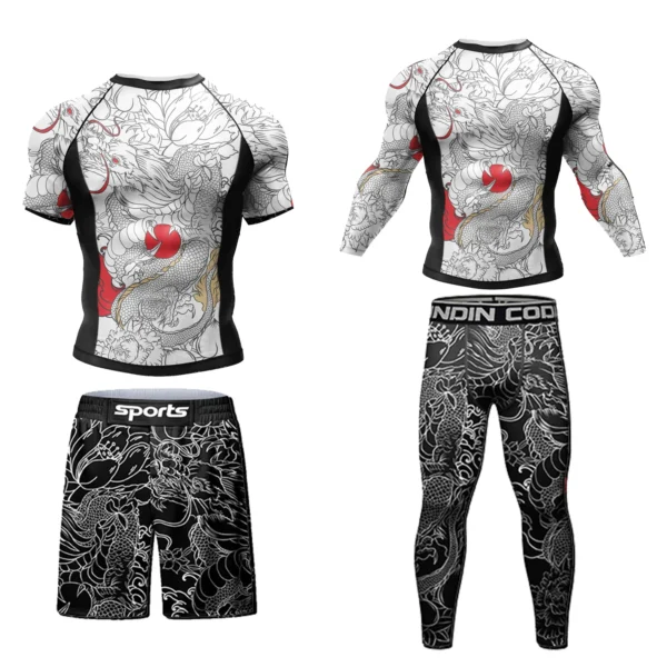 Custom Tattoo Long Sleeve Compression T-Shirt | Men’s Performance Rashguard for Gym & Martial Arts 6