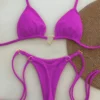 New Solid Color White Bikini Women suit Low Waist Lace-up Fashionable Swimsuit Two-piece Set 4