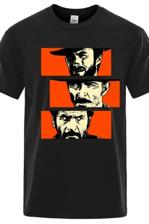 The Good the Bad and Ugly Blondie Angel Eyes Tuco Cowboy T Shirt Oversized Cotton Tee shirt 2