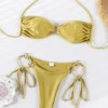 Sexy Halter Micro Bikini Thong Swimsuit | Pleated Cut Out Beachwear 2