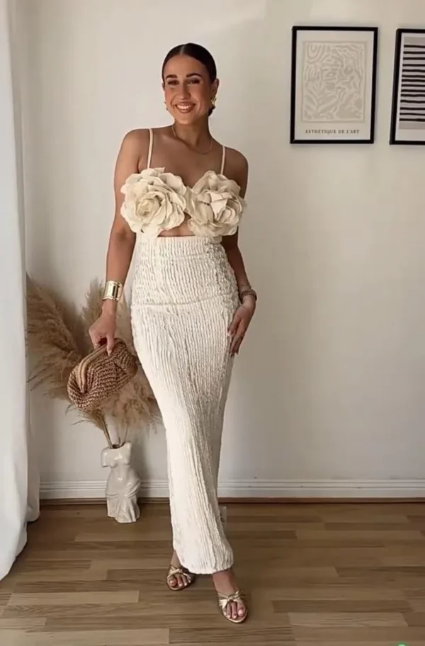 Patchwork Applique Sleeveless Bodycon Dress | Women's Sexy Backless Beach Party Gown (Spring/Summer)