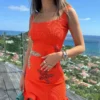 Chic Sparkling Star Print Ruffle Women Mini Dresses Elegant Sleeveless Backless Pleated Knit Prom Dresses 2025 Female Party 5