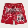 Men's Skeleton Hand Print Quick-Dry Summer Sports Shorts 4
