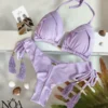 2023 New Sexy Triangle Bathing Suit for Women Brazilian Bikinis Halter Swimwear Push Up Swimsuit Beach Bikini Set 2