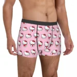Hello Kitty Pattern Cartoon Boxer Shorts Panties Printed Underwear Quilt Underpants Men Sanrio Comfortable Boxers Briefs 3